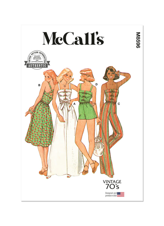 McCalls Schnittmuster M8596 Kleider oder Jumpsuit für Damen