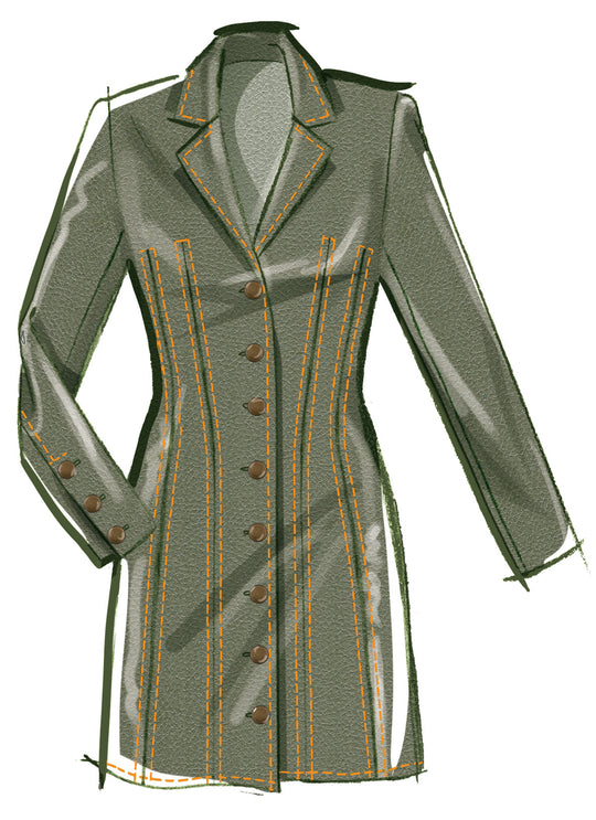 McCalls Schnittmuster M8601 Tailliertes Minikleid mit Knopfleiste für Damen