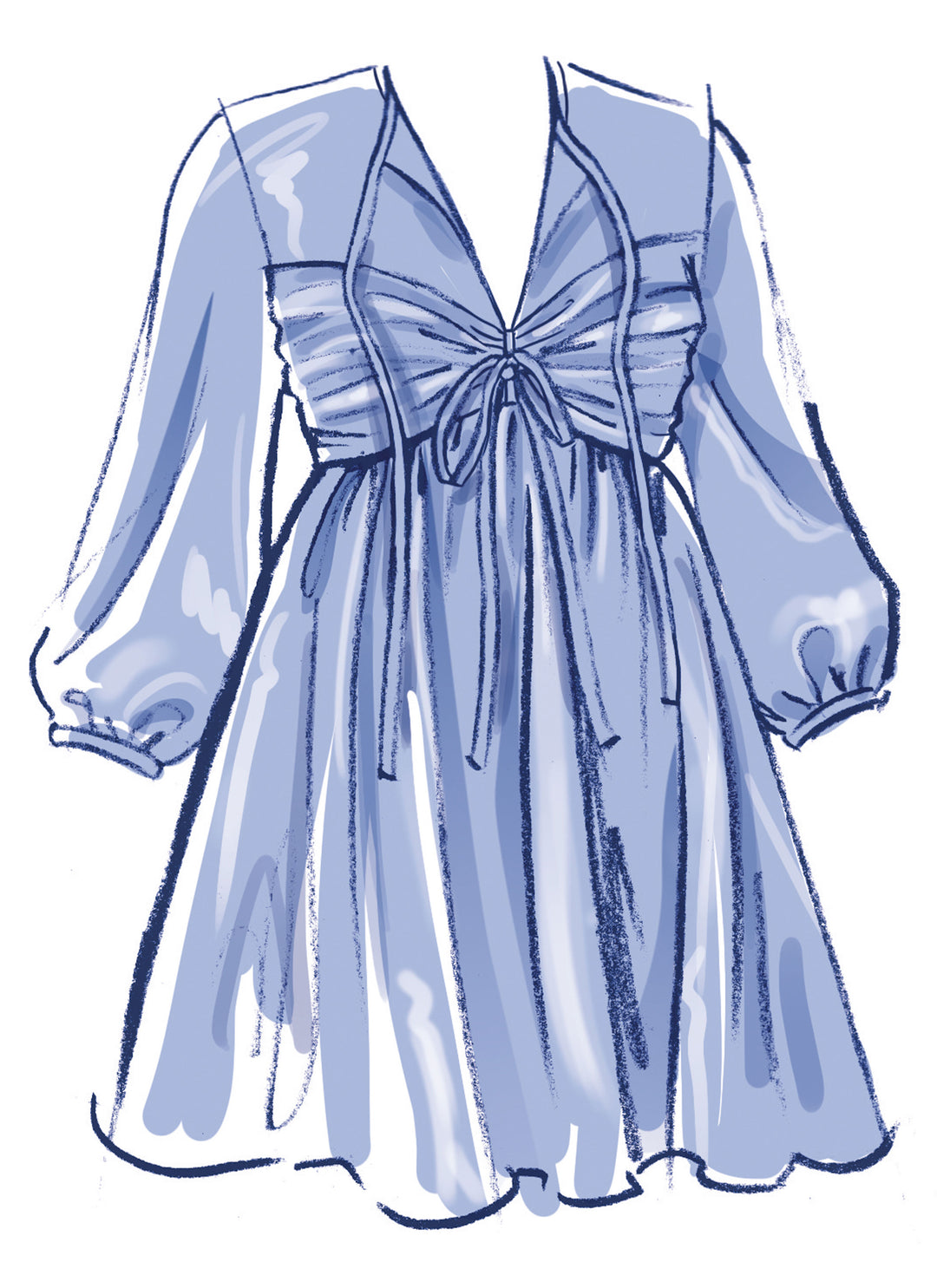 McCalls Schnittmuster M8602 Babydoll-Kleid mit verschiedenen Ärmelvarianten für Damen