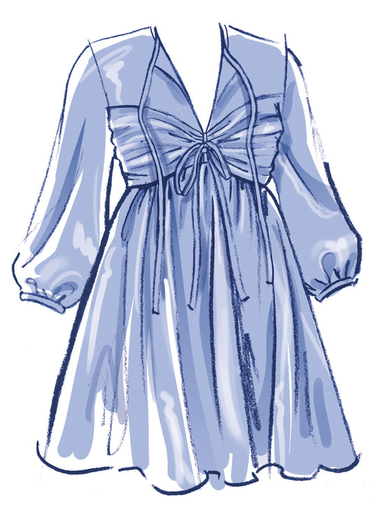 McCalls Schnittmuster M8602 Babydoll-Kleid mit verschiedenen Ärmelvarianten für Damen