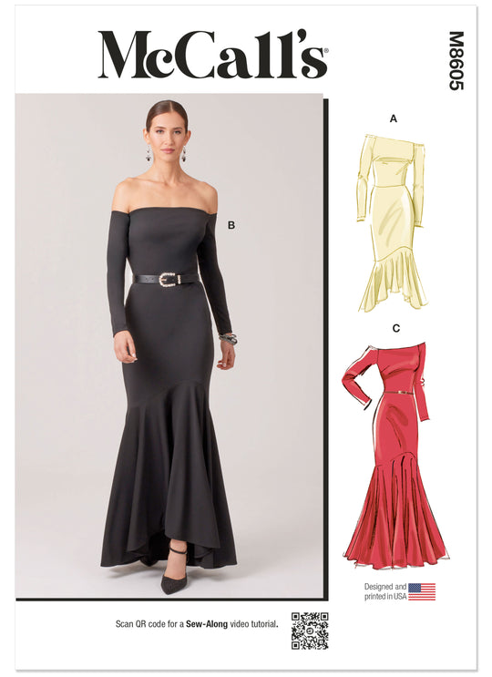 McCalls Schnittmuster M8605 Damenkleider mit Petite-Linien