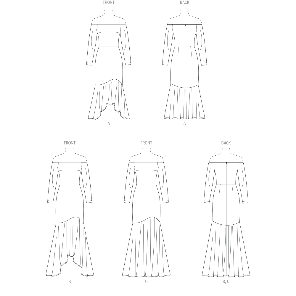 McCalls Schnittmuster M8605 Damenkleider mit Petite-Linien