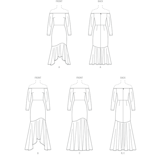 McCalls Schnittmuster M8605 Damenkleider mit Petite-Linien