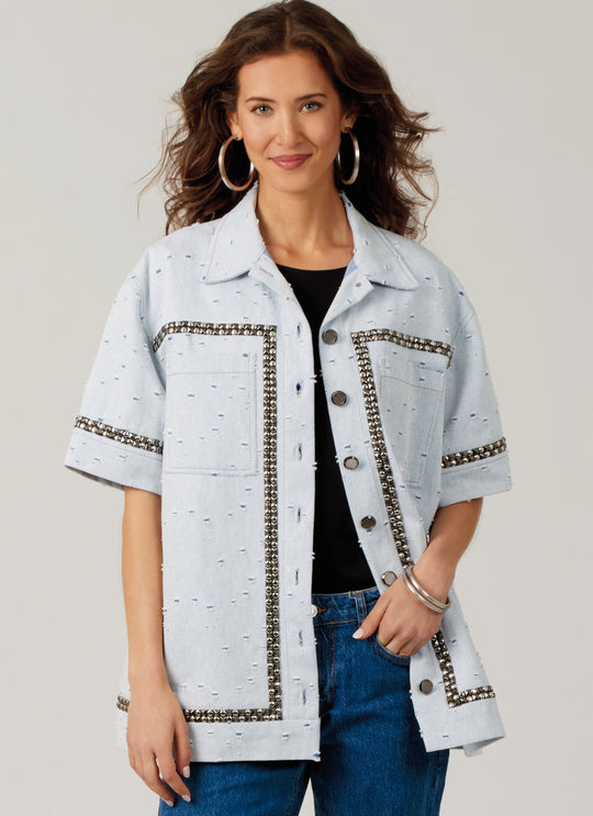 McCalls Schnittmuster M8606 Damenhemd mit verschiedenen Ärmel- und Saumlängen