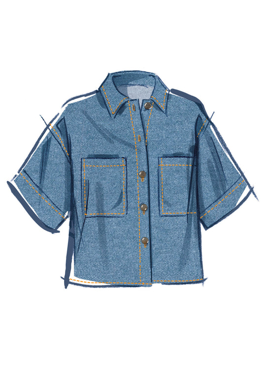 McCalls Schnittmuster M8606 Damenhemd mit verschiedenen Ärmel- und Saumlängen