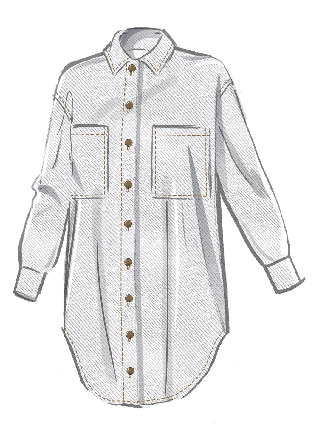 McCalls Schnittmuster M8606 Damenhemd mit verschiedenen Ärmel- und Saumlängen