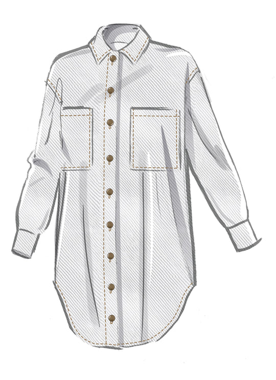 McCalls Schnittmuster M8606 Damenhemd mit verschiedenen Ärmel- und Saumlängen