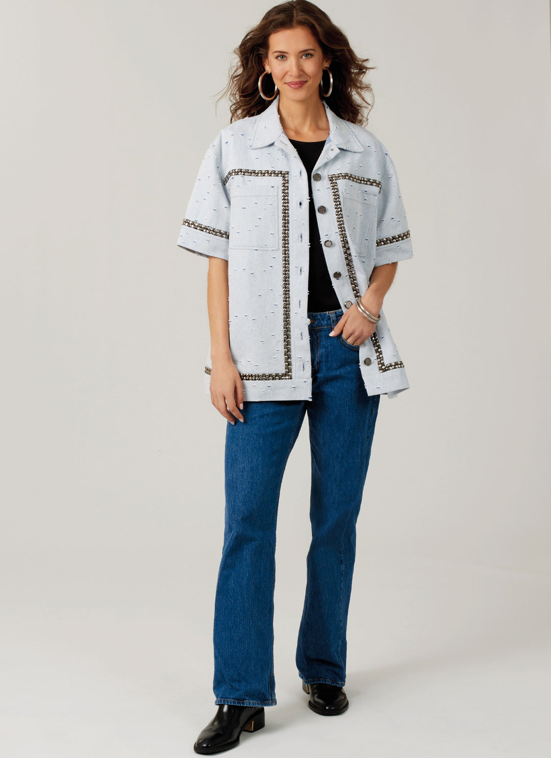 McCalls Schnittmuster M8606 Damenhemd mit verschiedenen Ärmel- und Saumlängen