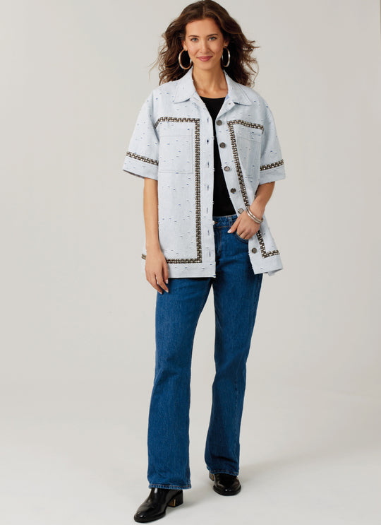 McCalls Schnittmuster M8606 Damenhemd mit verschiedenen Ärmel- und Saumlängen