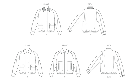 McCalls Schnittmuster M8607 Damenblousonjacken