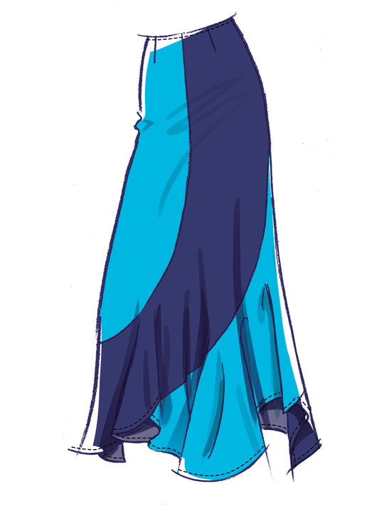 McCalls Schnittmuster M8608 Damenrock mit asymmetrischem Saum