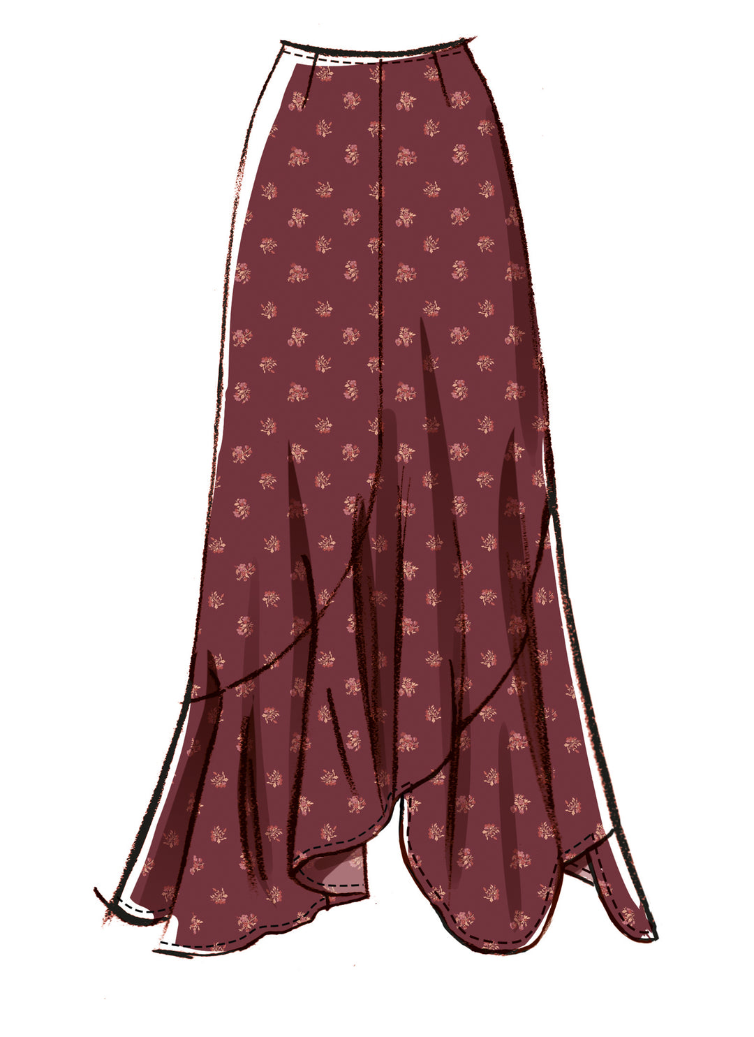 McCalls Schnittmuster M8608 Damenrock mit asymmetrischem Saum