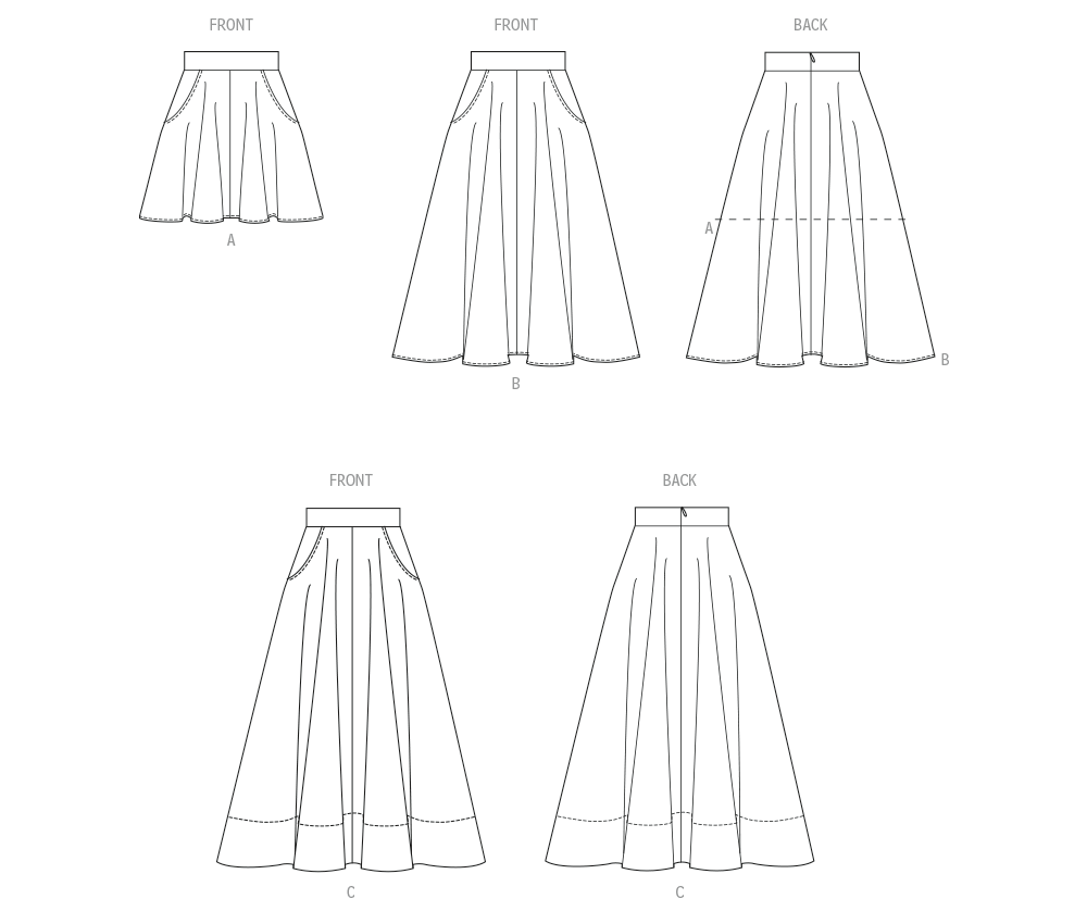 McCall’s Schnittmuster M8609 – Damenrock in drei Längen – elegant, vielseitig & zeitlos