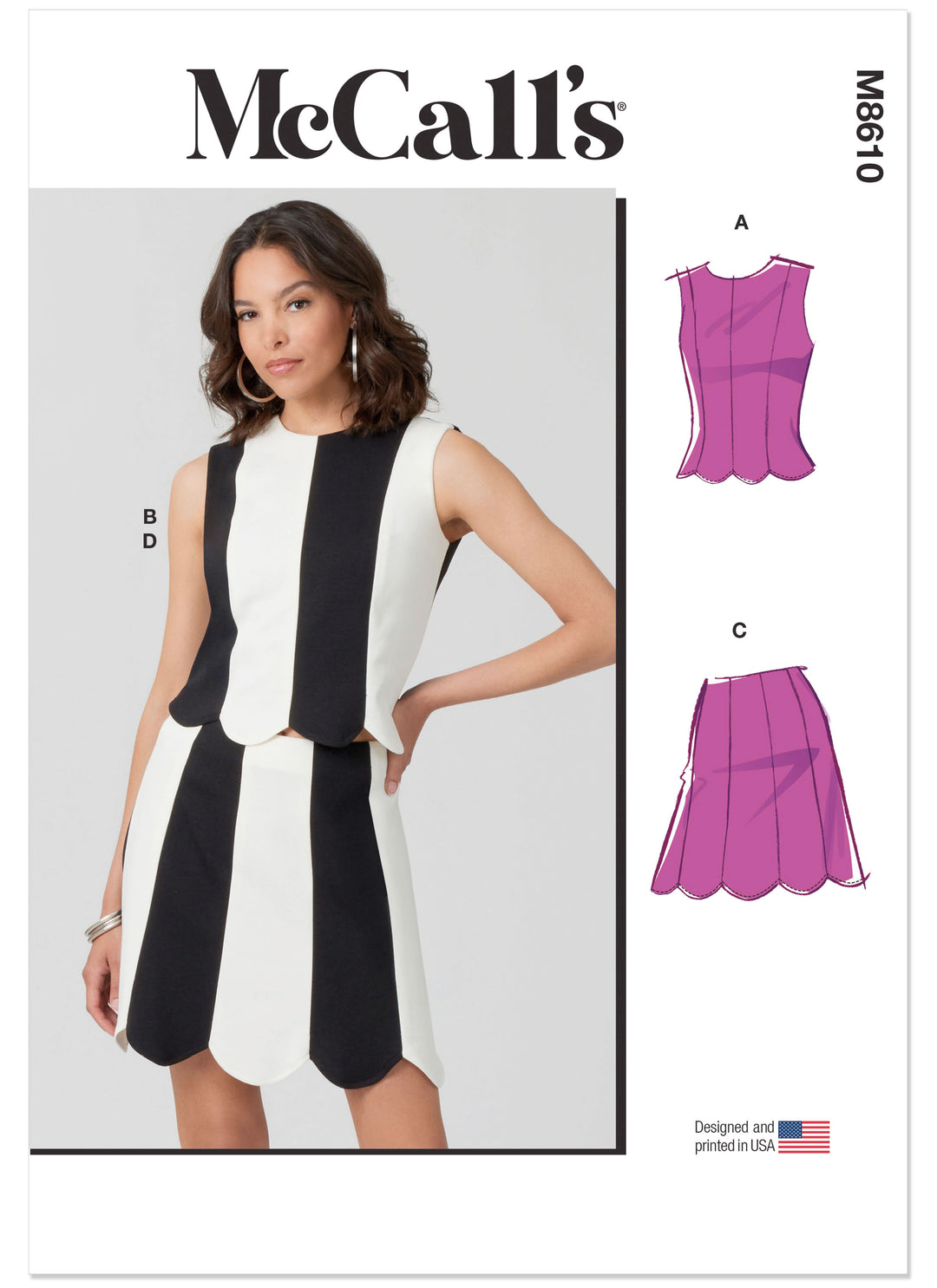 Figurschmeichelndes Damen-Set aus Jersey mit kontrastfarbenen Einsätzen – McCall’s M8610“