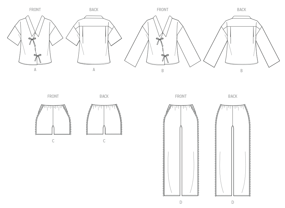 McCall’s Schnittmuster M8612 – Damen-Pyjama mit Shorts & Hose – lässig, feminin & bequem