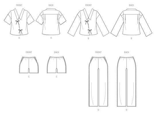 McCall’s Schnittmuster M8612 – Damen-Pyjama mit Shorts & Hose – lässig, feminin & bequem