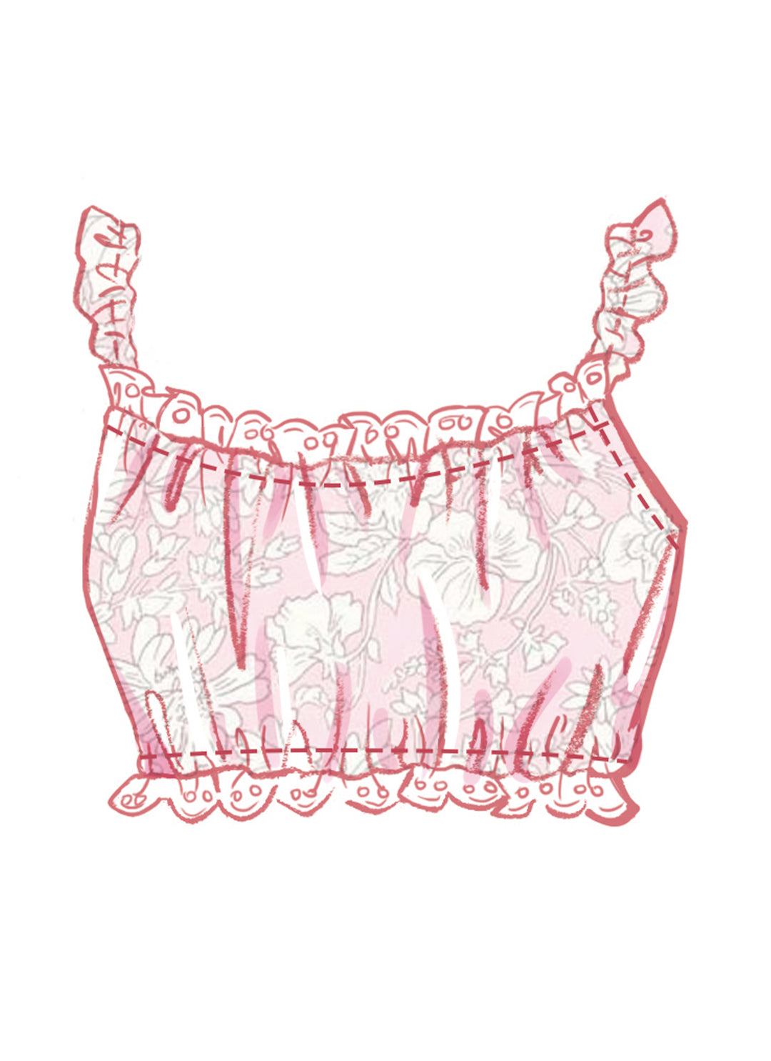 McCall’s Schnittmuster M8613 – Damen-Bralette, Hemd & Shorts mit Wellenborte – feminin, bequem & stilvoll