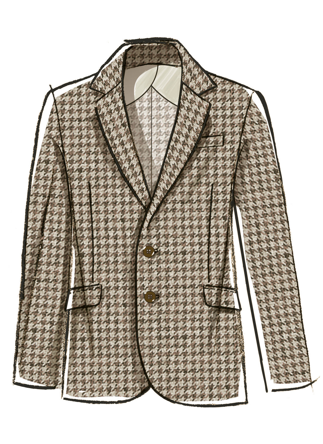 McCall’s Schnittmuster M8614 – Unisex-Blazer mit gekerbtem Kragen, Taschen & Rückenschlitz – klassisch & stilvoll