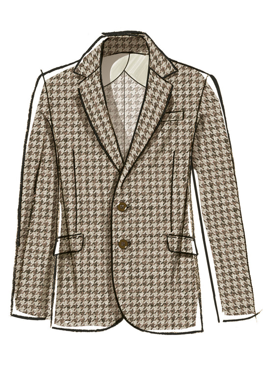 McCall’s Schnittmuster M8614 – Unisex-Blazer mit gekerbtem Kragen, Taschen & Rückenschlitz – klassisch & stilvoll