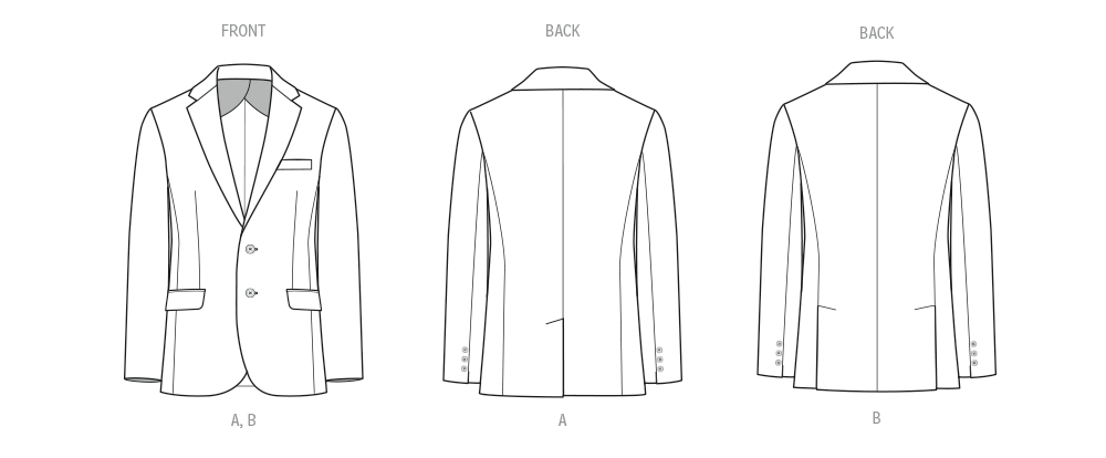 McCall’s Schnittmuster M8614 – Unisex-Blazer mit gekerbtem Kragen, Taschen & Rückenschlitz – klassisch & stilvoll