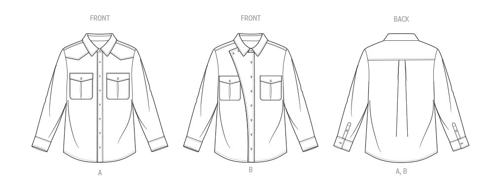 McCall’s Schnittmuster M8615 – Unisex-Hemden mit Knopfleiste, Kragen & Brusttaschen – klassisch & lässig