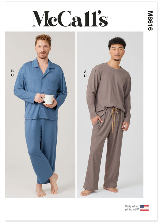 „McCall’s Schnittmuster M8616 – Herren-Pyjama mit Hemd & Hose in 2 Längen“