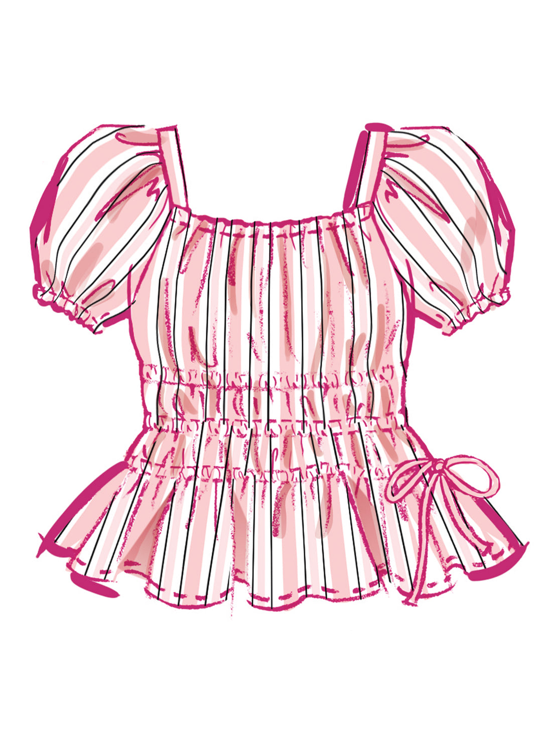 McCall’s Schnittmuster M8619 – Mädchenkleid mit Rüschen, Puffärmeln & Rock – verspieltes Vintage-Design