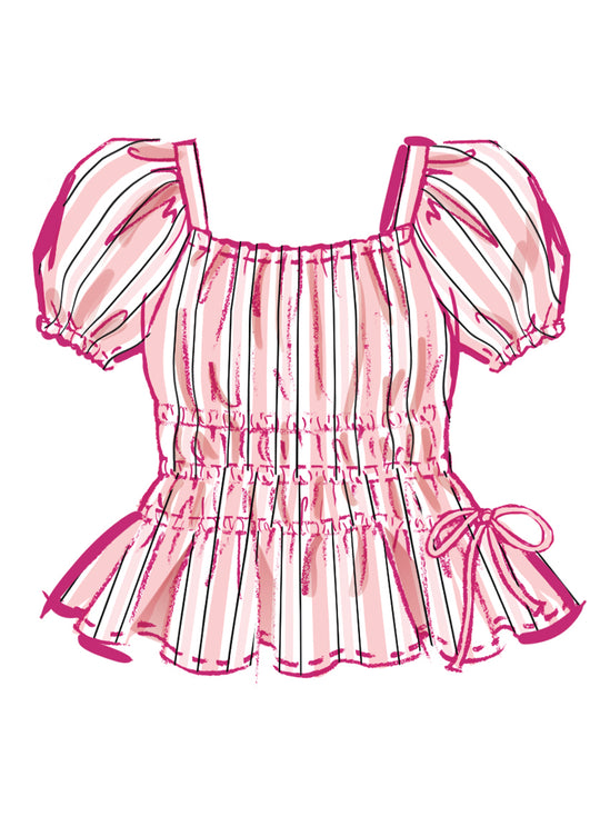 McCall’s Schnittmuster M8619 – Mädchenkleid mit Rüschen, Puffärmeln & Rock – verspieltes Vintage-Design