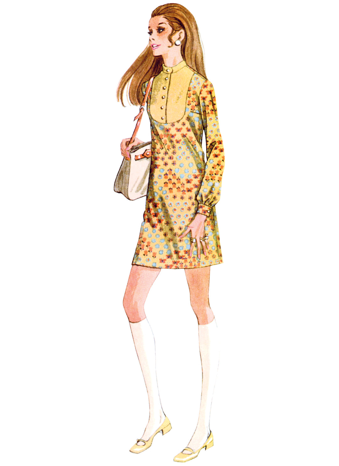 McCall’s Schnittmuster M8621 – Damenkleid im 60’s Look mit Kragen & Knopfpasse – authentisches Vintage-Hemdkleid