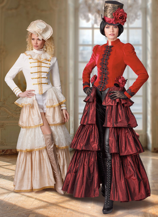 McCall’s Schnittmuster M8623 – Damenkostüm im viktorianischen Stil mit Rüschen & Spitze (19 Jhdt.)