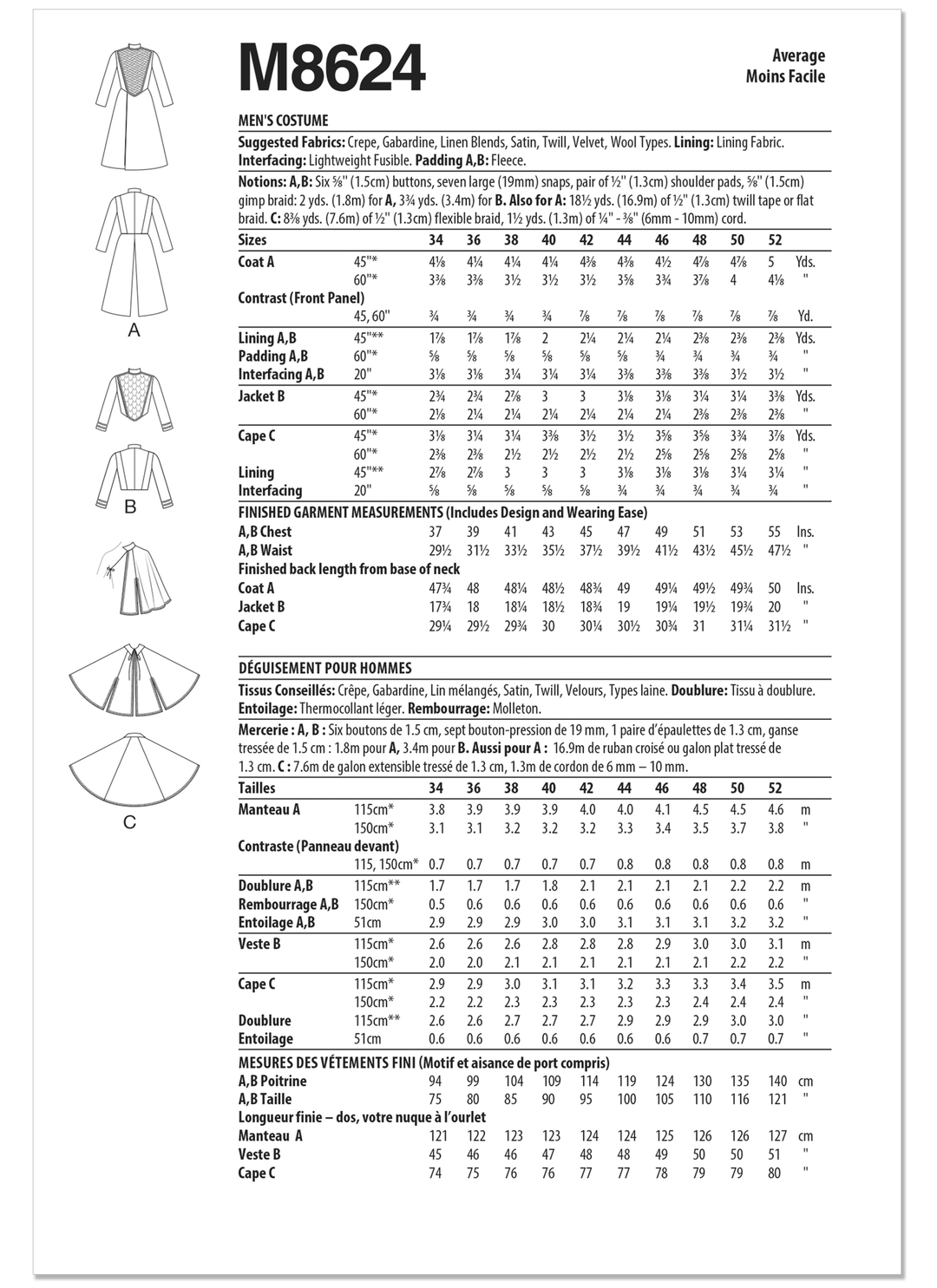 McCall’s Schnittmuster M8624 – edler Offiziers- & Hofrock im Stil der Renaissance (16.–17. Jahrhundert)