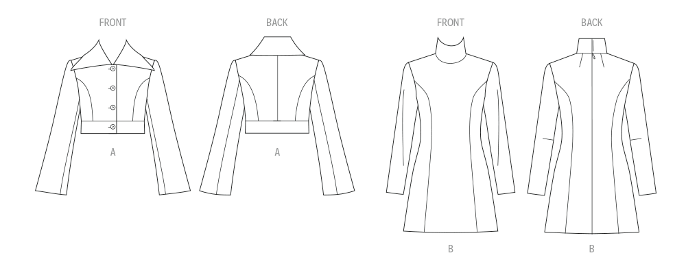 McCalls Schnittmuster M8626 – Damen Jacke & Minikleid mit Prinzessnähten
