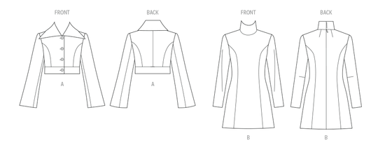 McCalls Schnittmuster M8626 – Damen Jacke & Minikleid mit Prinzessnähten