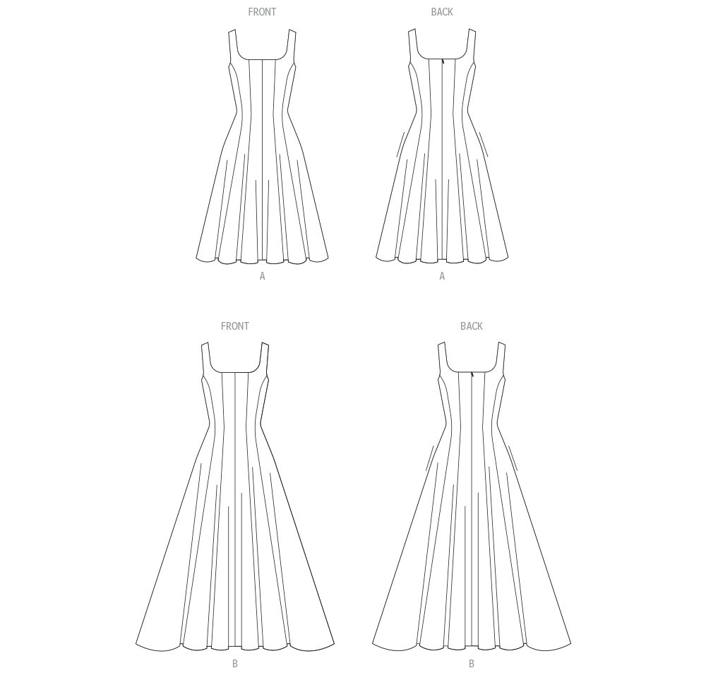 McCalls Schnittmuster M8627 – Damen Festkleid in zwei Längen