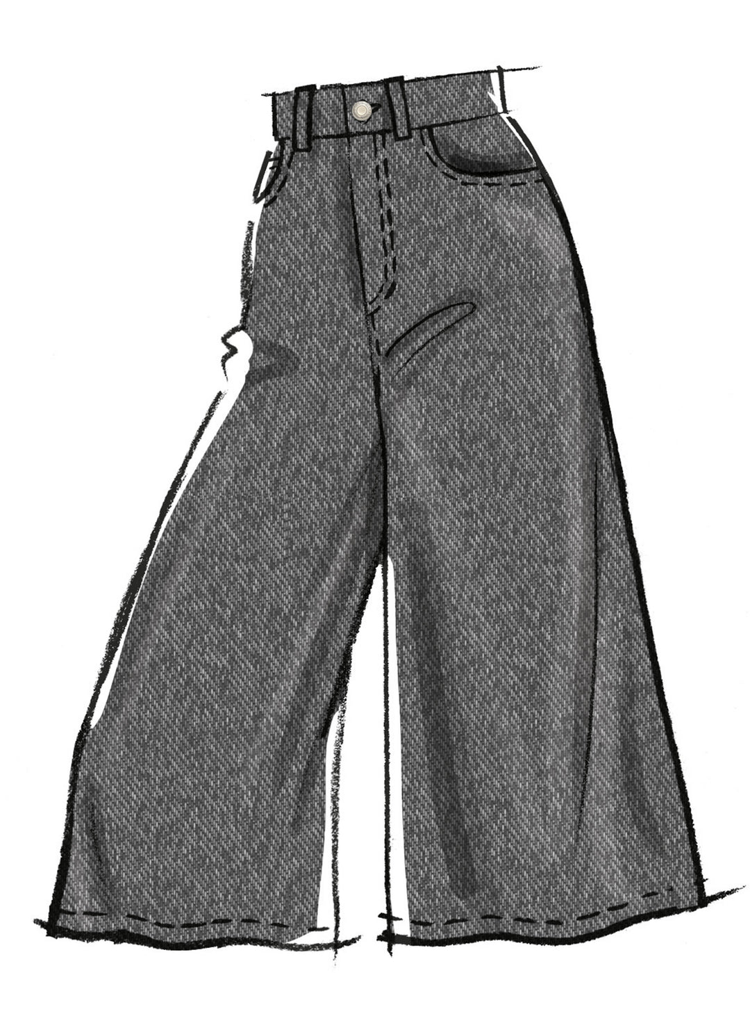 McCalls Schnittmuster M8630 – Damen Jeans mit weitem Bein in zwei Längen
