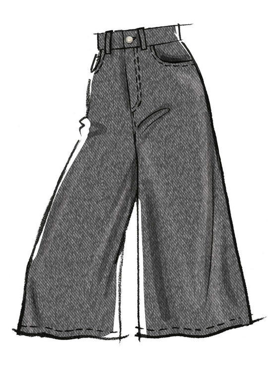 McCalls Schnittmuster M8630 – Damen Jeans mit weitem Bein in zwei Längen