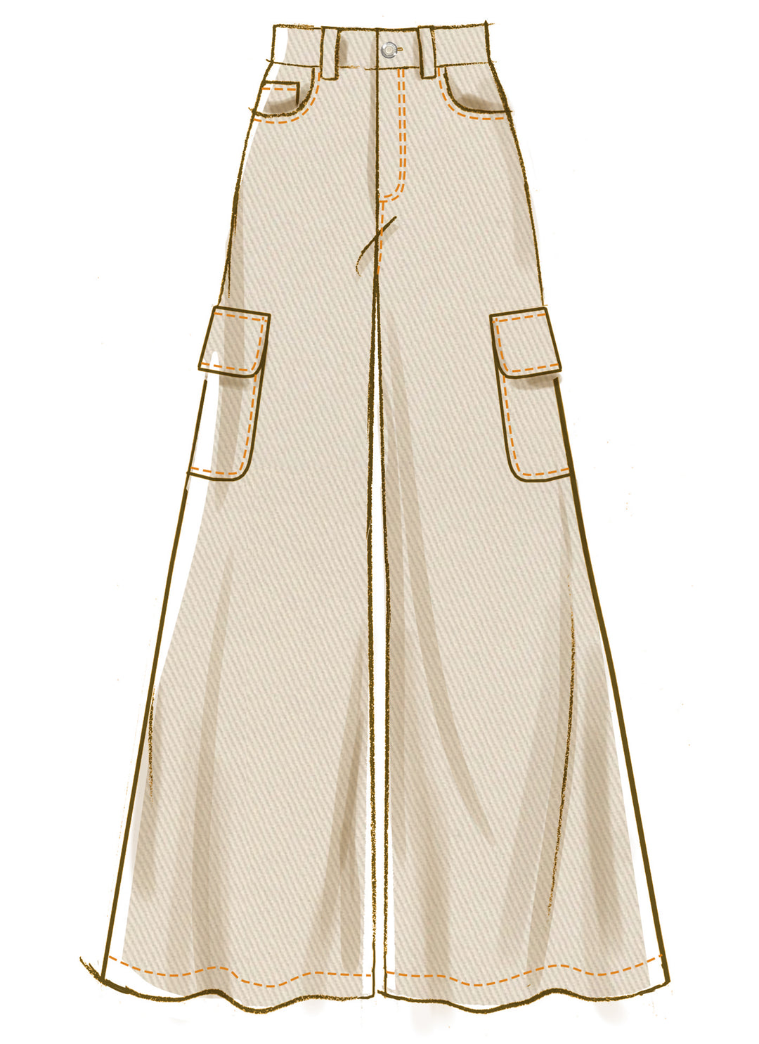 McCalls Schnittmuster M8630 – Damen Jeans mit weitem Bein in zwei Längen
