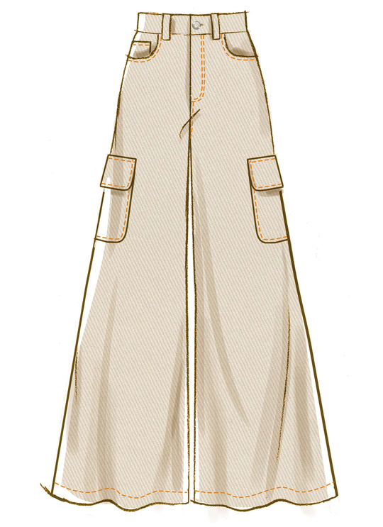 McCalls Schnittmuster M8630 – Damen Jeans mit weitem Bein in zwei Längen