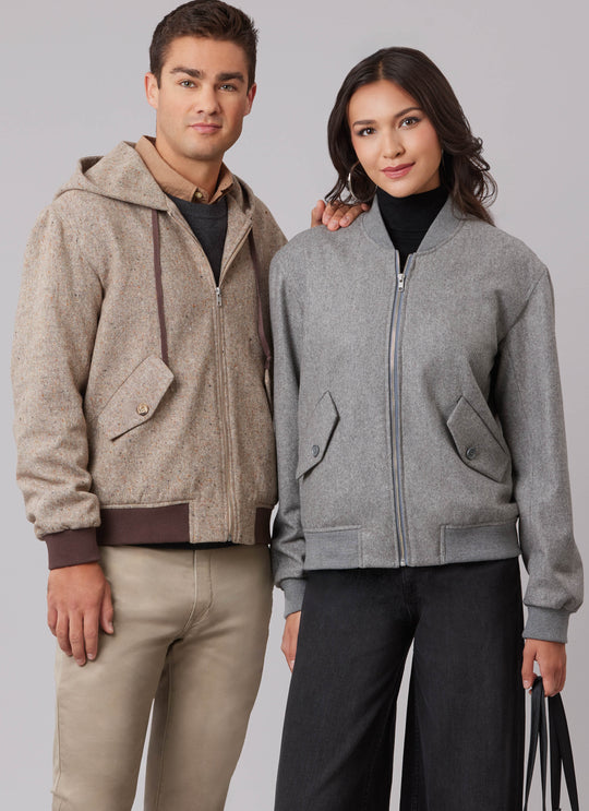 McCalls Schnittmuster M8635 – Unisex Bomberjacke mit oder ohne Kapuze