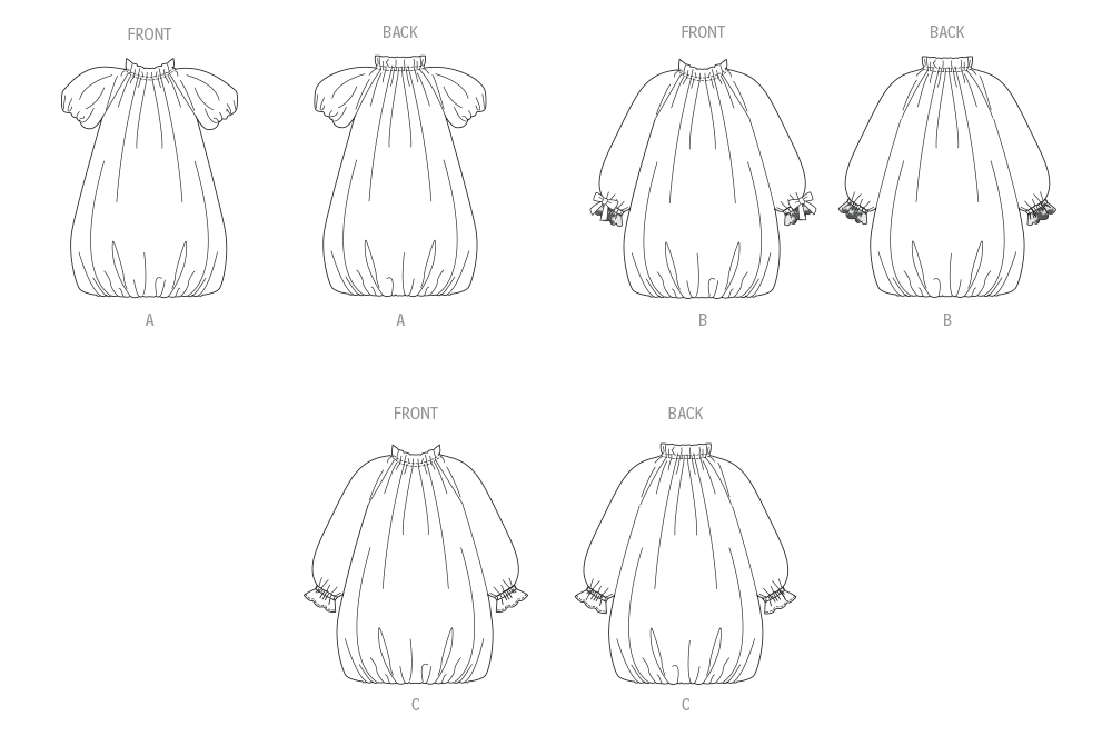 McCalls Schnittmuster M8641 – Kinder Ballonkleid mit Ärmelvarianten