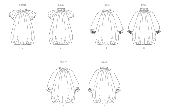 McCalls Schnittmuster M8641 – Kinder Ballonkleid mit Ärmelvarianten