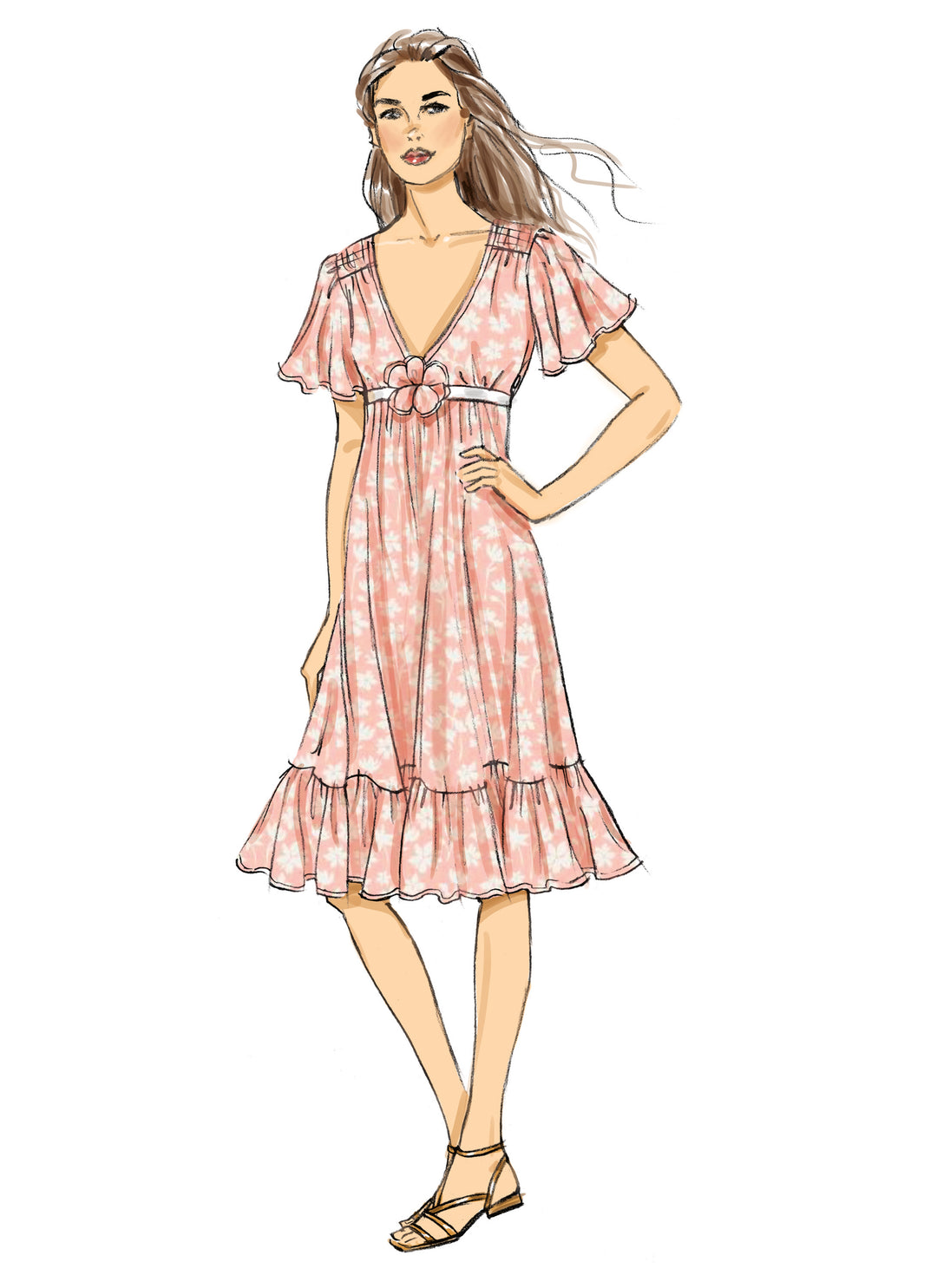 McCalls Schnittmuster M8643 – Damen Laura Ashley Boho-Kleid