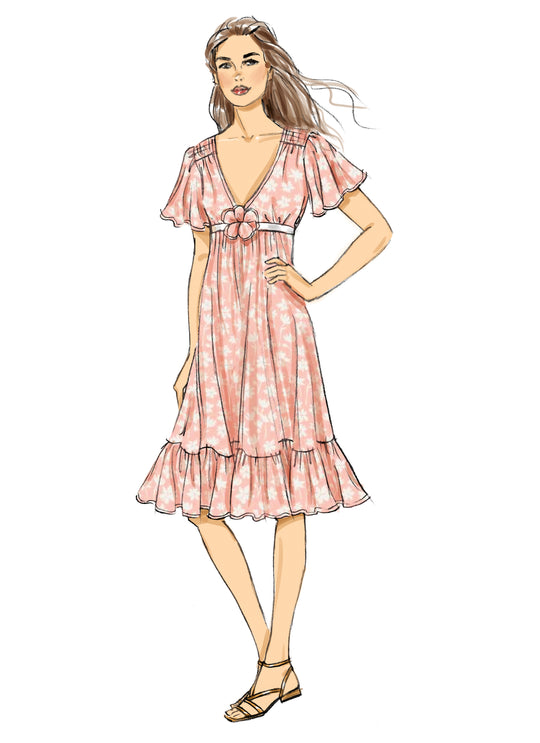 McCalls Schnittmuster M8643 – Damen Laura Ashley Boho-Kleid