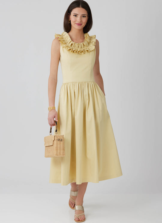 McCalls Schnittmuster M8650 – Damen Kleid mit Rüschenausschnitt in zwei Längen