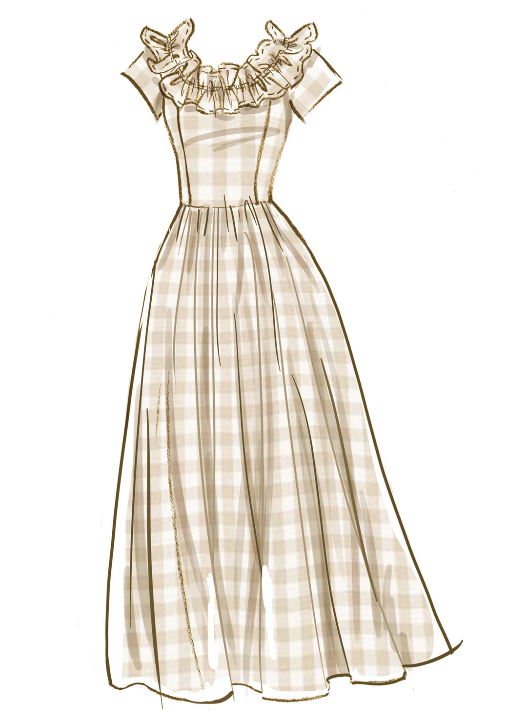 McCalls Schnittmuster M8650 – Damen Kleid mit Rüschenausschnitt in zwei Längen