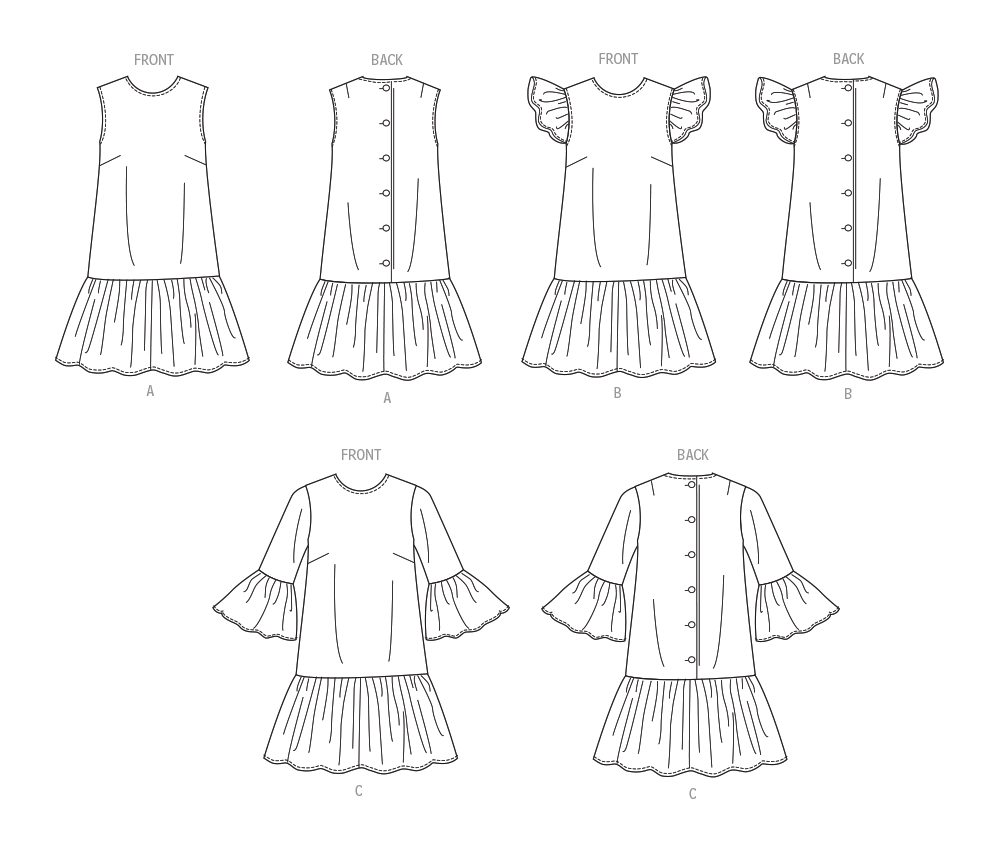 McCalls Schnittmuster M8651 – Damen Minikleid mit Ärmelvarianten