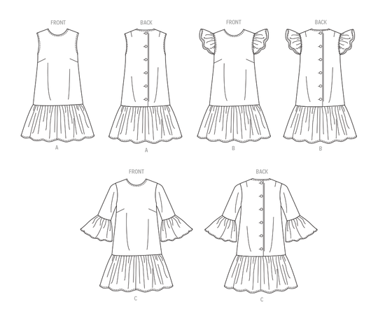 McCalls Schnittmuster M8651 – Damen Minikleid mit Ärmelvarianten