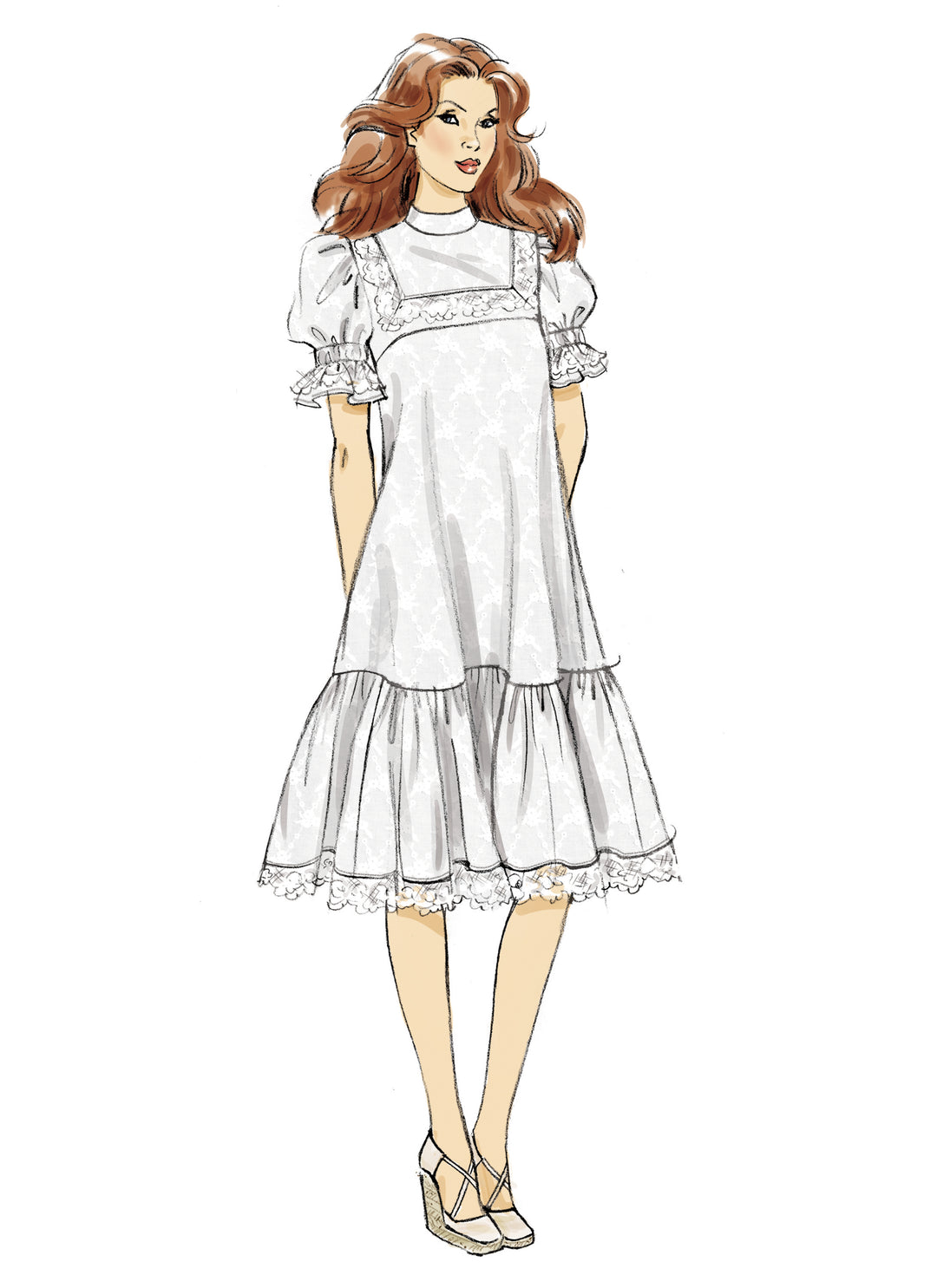 McCalls Schnittmuster M8652 – Damen Laura Ashley Kleid mit Passe in zwei Längen