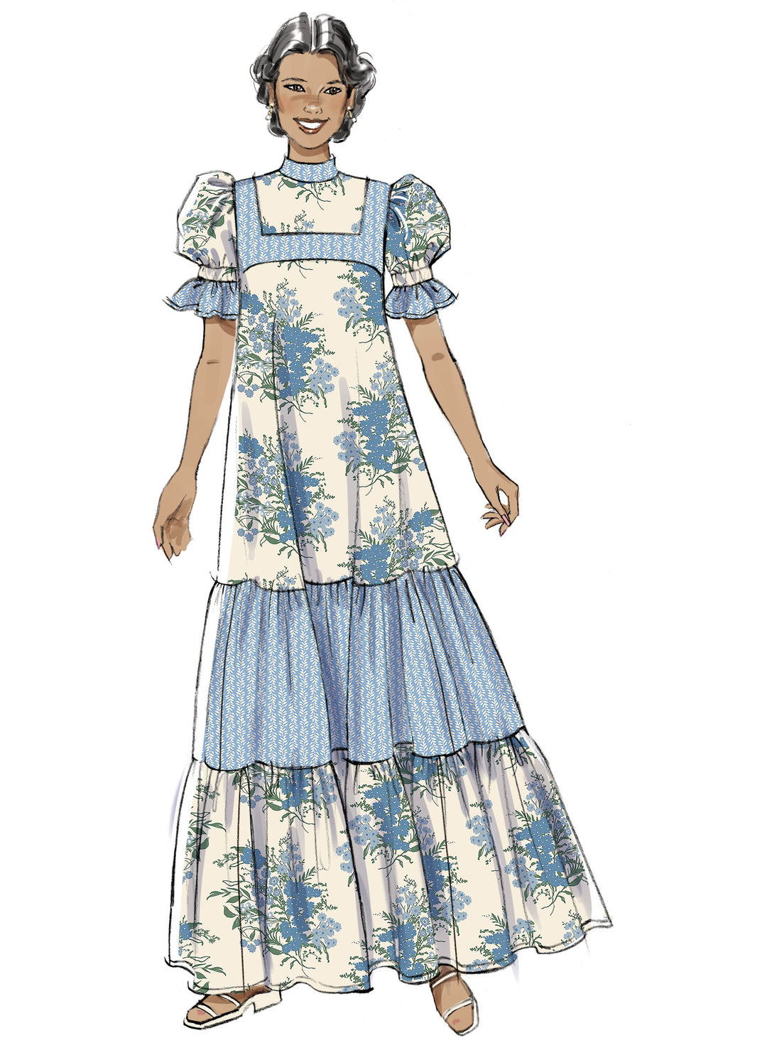 McCalls Schnittmuster M8652 – Damen Laura Ashley Kleid mit Passe in zwei Längen