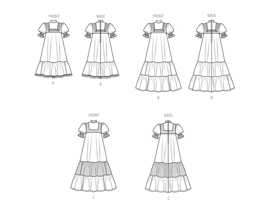 McCalls Schnittmuster M8652 – Damen Laura Ashley Kleid mit Passe in zwei Längen